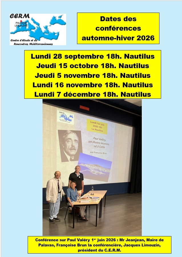 dates des conférences du CERM automne hiver 2026