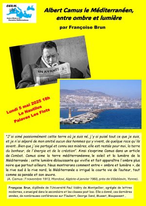 Albert Camus le méditerranéen, entre ombres et lumière